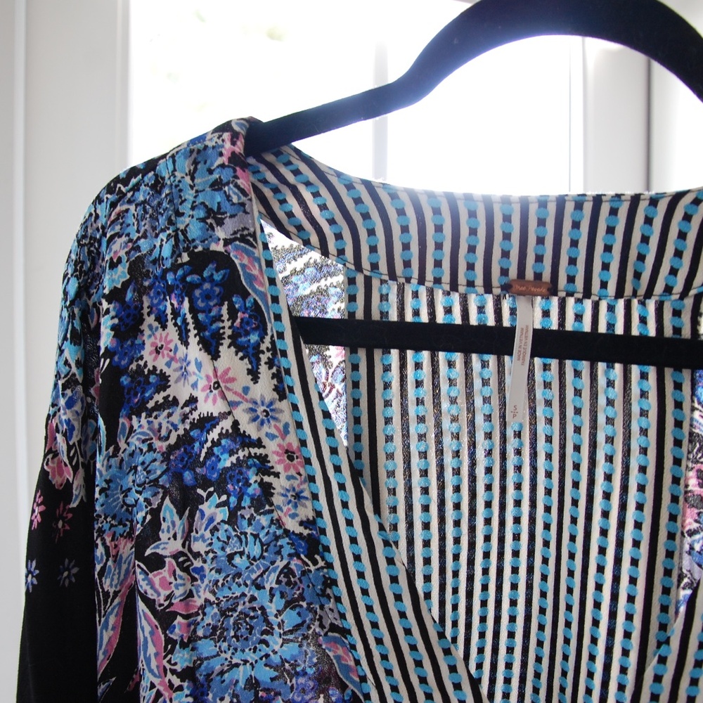 Free People Flowy Printed Blouse